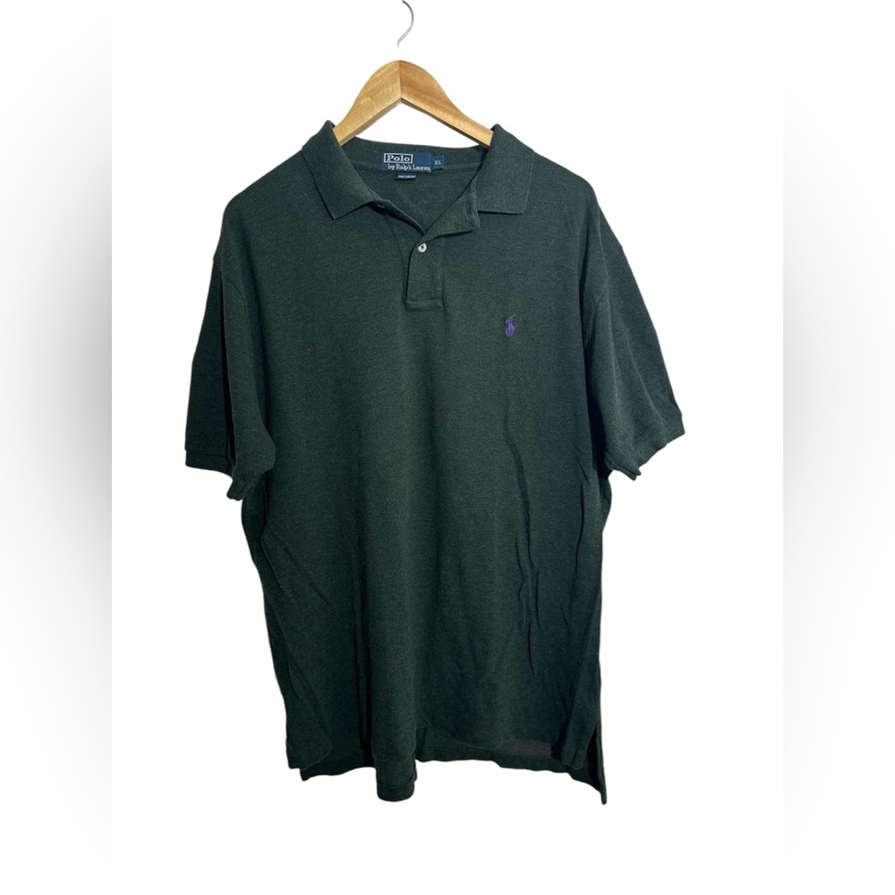 Polo Ralph Lauren Men’s Green Short Sleeve Button Collared Shirt Purple Pony XL